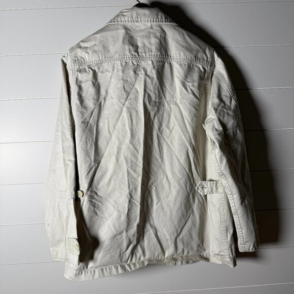 Eddie Bauer Legend 100% Cotton Field Jacket Button Down Light Tan Sz Medium - Picture 3 of 10